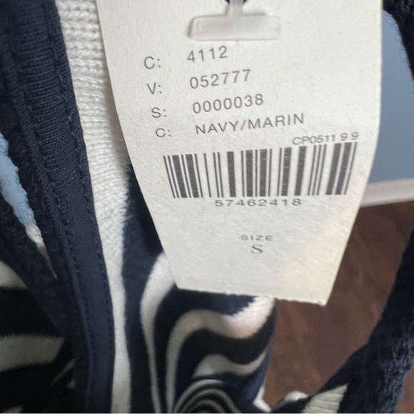 3/$30 🍂 Maeve Anthropologie Navy and White Knit Halter Tank - Picture 9 of 9